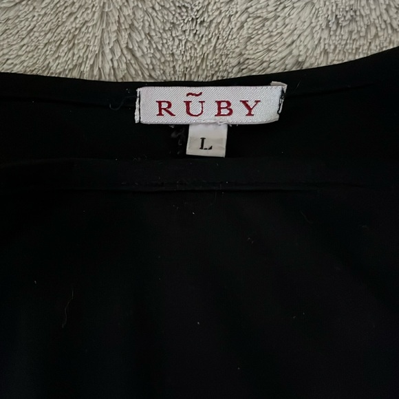 Black long sleeve dress L sleek stretch batwing LBD back seam retro chic Rũby - Picture 4 of 5